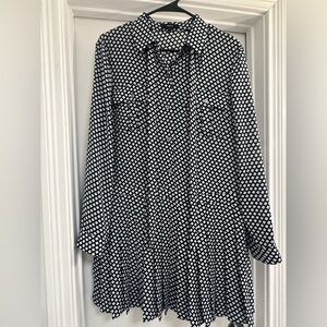 Theory Stylish Black and White Patterned Skirt Dress